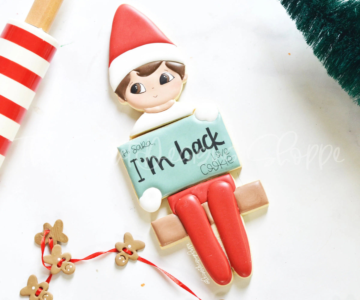 Cookie Cutters - BYO Boy Elf with Plaque - Set of 3 - Cookie Cutters - The Sweet Designs Shoppe - TSDS - - ALL,Christmas,Christmas / Winter,Christmas Cookies,Cookie Cutter,Promocode,R,regular sets,Set,sets,STL