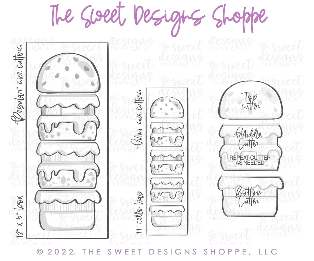 Cookie Cutters - BYO Burger - Set of 3 - Cookie Cutters - The Sweet Designs Shoppe - TSDS - - 4th,4th July,4th of July,ALL,Cookie Cutter,dad,Father,father's day,Food,Food and Beverage,Food beverages,fourth of July,grandfather,Patriotic,Promocode,regular sets,Set,sets,STL,USA