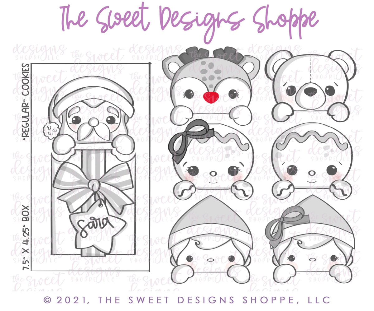Cookie Cutters - BYO Christmas Characters Two Piece Set - Set of 11 - Cookie Cutter - The Sweet Designs Shoppe - TSDS - - ALL,Bear,Bear Two Piece Stocking Set,Bottom Coffee Paper Cup Cutter,Bottom Gift Cutter,Bottom Mug Cutter,Christmas,Christmas / Winter,Christmas Cookies,Coffeepapercup020,Cookie Cutter,Elf Boy & Elf Girl Two Piece Stocking Set,Gift016,Ginger bread,Gingerboy,Gingerboy Two Piece Stocking Set,Gingerbread,Gingergirl,Gingergirl Two Piece Stocking Set,mug,Mug023,mugs,Promocode,regular sets,Rud