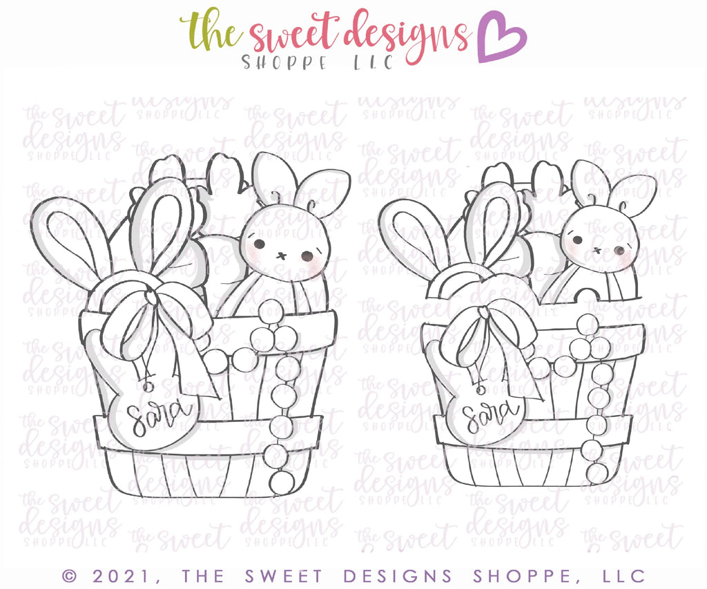 Cookie Cutters - BYO Easter Basket Set - Cookie Cutters for Box 7" x 4-3/8" - Sweet Designs Shoppe - Set of 2 Cutters - Regular Size - ALL, Animal, Animals, Animals and Insects, Cookie Cutter, Easter, Easter / Spring, Promocode, regular sets, set, sets