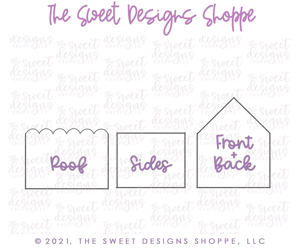 Cookie Cutters - BYO Gingerbread House Set (For a 1/4" thick cookie)- Set of 3 - Cookie Cutters - The Sweet Designs Shoppe - TSDS - - ALL,Christmas,Christmas / Winter,Christmas Cookies,Cookie Cutter,Ginger bread,Gingerbread,gingerhouse,Mini Set,Mini Sets,Promocode,regular sets,set,STL