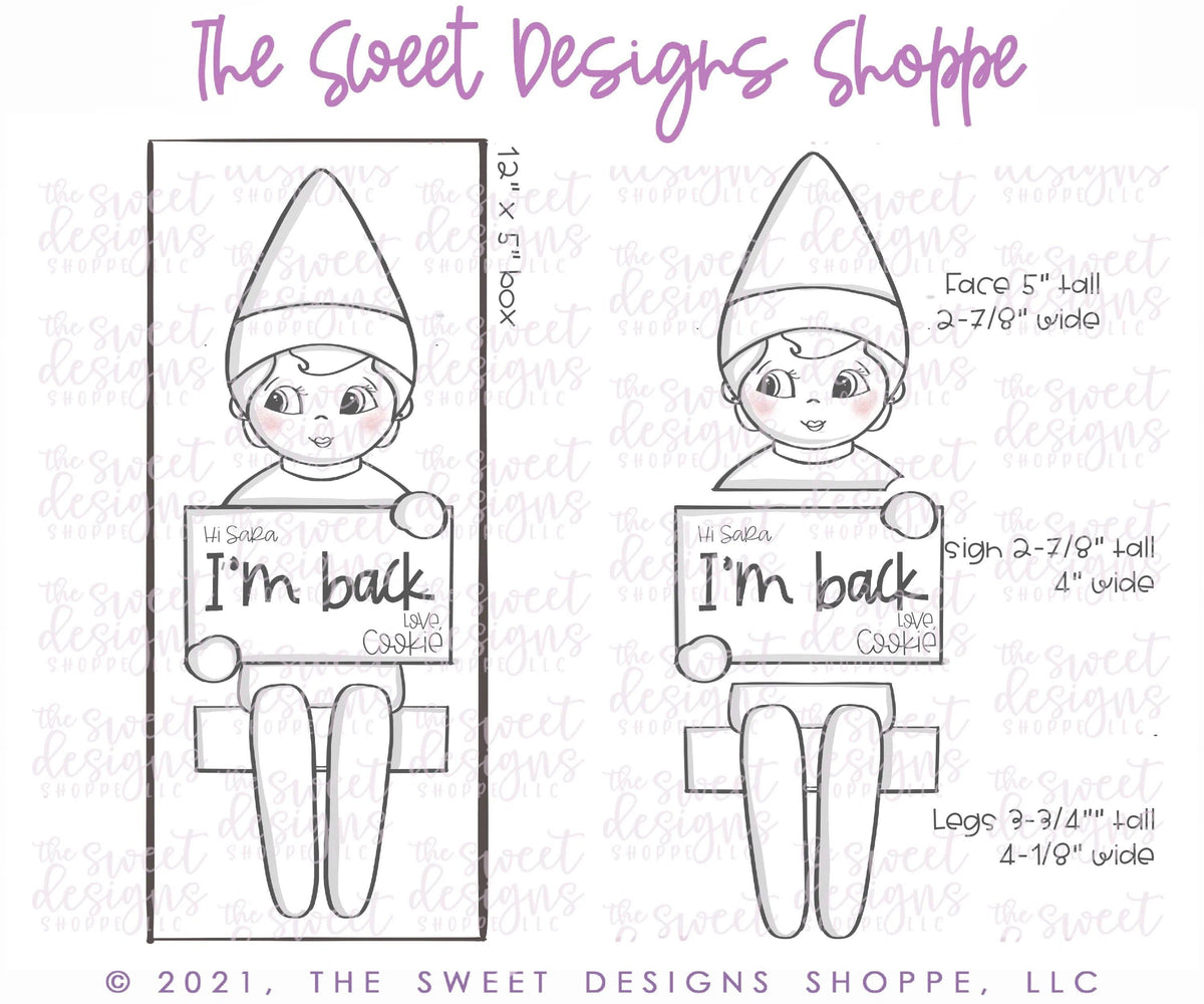 Cookie Cutters - BYO Girl Elf with Plaque - Set of 3 - Cookie Cutters - The Sweet Designs Shoppe - TSDS - - ALL,Christmas,Christmas / Winter,Christmas Cookies,Cookie Cutter,Promocode,R,regular sets,Set,sets,STL