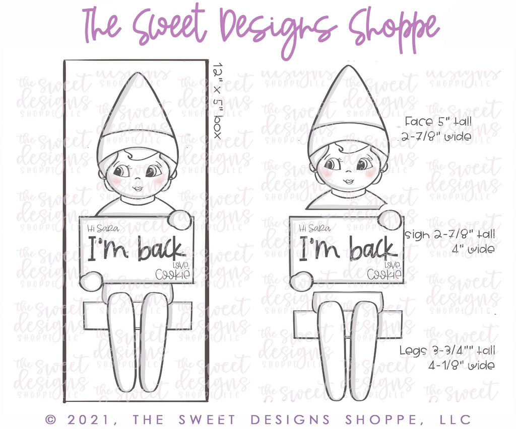 Cookie Cutters - BYO Girl Elf with Plaque - Set of 3 - Cookie Cutters - The Sweet Designs Shoppe - TSDS - - ALL,Christmas,Christmas / Winter,Christmas Cookies,Cookie Cutter,Promocode,regular sets,Set,sets,STL