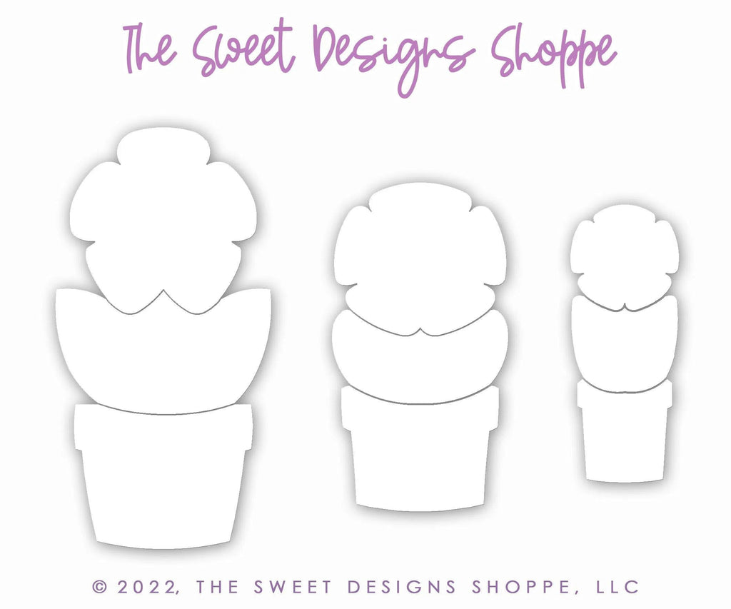Cookie Cutters - BYO - Grow Flower in Pot - Set of 3 - Cookie Cutters - The Sweet Designs Shoppe - TSDS - - ALL,back to school,Cookie Cutter,Daisy,Flowers,garden,gardening,Grad,graduations,Leaves and Flowers,Nature,Nurse,Nurse Appreciation,Promocode,regular sets,School,School / Graduation,school supplies,set,STL,Teacher,Teacher Appreciation,Trees Leaves and Flowers,Woodlands Leaves and Flowers