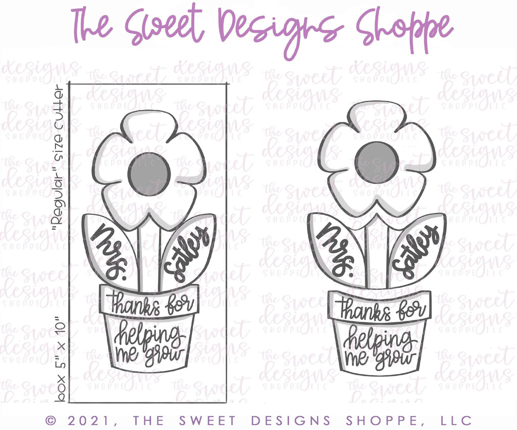 Cookie Cutters - BYO - Grow Flower in Pot - Set of 3 - Cookie Cutters - The Sweet Designs Shoppe - TSDS - - ALL,back to school,Cookie Cutter,Daisy,Flowers,garden,gardening,Grad,graduations,Leaves and Flowers,Nature,Nurse,Nurse Appreciation,Promocode,regular sets,School,School / Graduation,school supplies,set,STL,Teacher,Teacher Appreciation,Trees Leaves and Flowers,Woodlands Leaves and Flowers