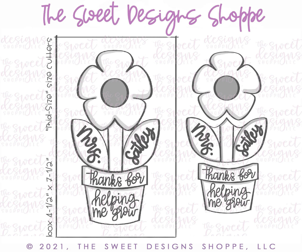 Cookie Cutters - BYO - Grow Flower in Pot - Set of 3 - Cookie Cutters - The Sweet Designs Shoppe - TSDS - - ALL,back to school,Cookie Cutter,Daisy,Flowers,garden,gardening,Grad,graduations,Leaves and Flowers,Nature,Nurse,Nurse Appreciation,Promocode,regular sets,School,School / Graduation,school supplies,set,STL,Teacher,Teacher Appreciation,Trees Leaves and Flowers,Woodlands Leaves and Flowers
