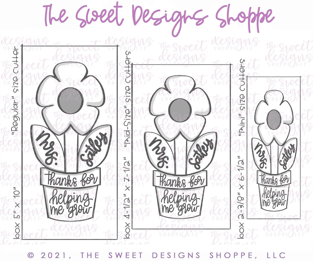 Cookie Cutters - BYO - Grow Flower in Pot - Set of 3 - Cookie Cutters - The Sweet Designs Shoppe - TSDS - - ALL,back to school,Cookie Cutter,Daisy,Flowers,garden,gardening,Grad,graduations,Leaves and Flowers,Nature,Nurse,Nurse Appreciation,Promocode,regular sets,School,School / Graduation,school supplies,set,STL,Teacher,Teacher Appreciation,Trees Leaves and Flowers,Woodlands Leaves and Flowers