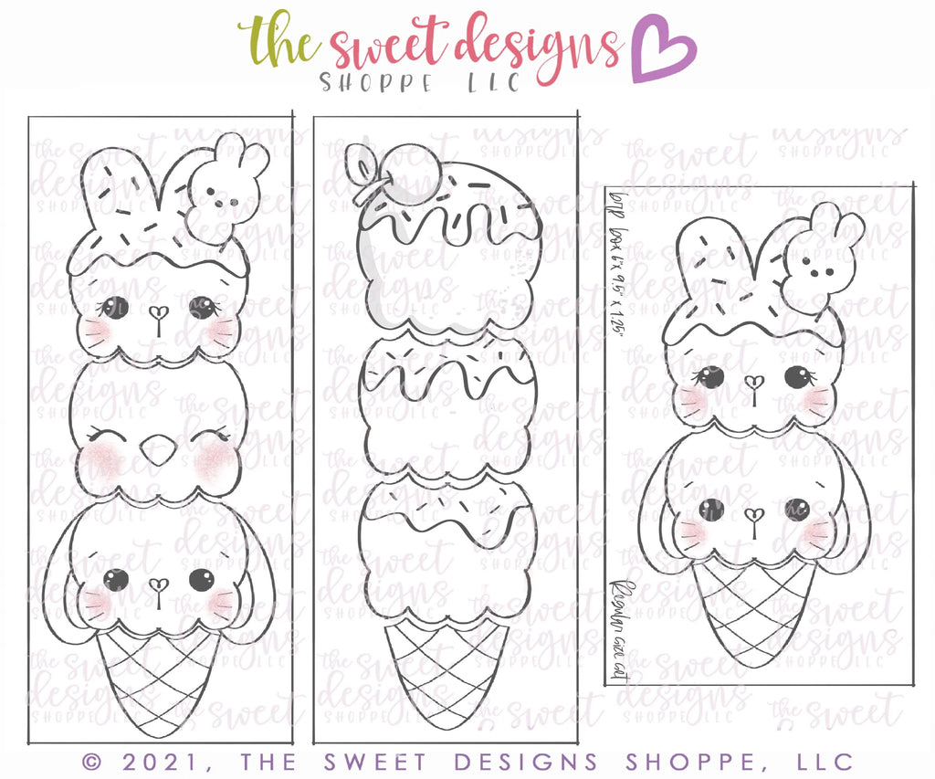 Cookie Cutters - BYO Ice Cream Easter Set - Cookie Cutters - Sweet Designs Shoppe - - ALL, Animal, Animals, Animals and Insects, Build your own, cone, Cookie Cutter, Easter / Spring, icecream, Mini Set, Mini Sets, Promocode, regular sets, set, sets, Spring
