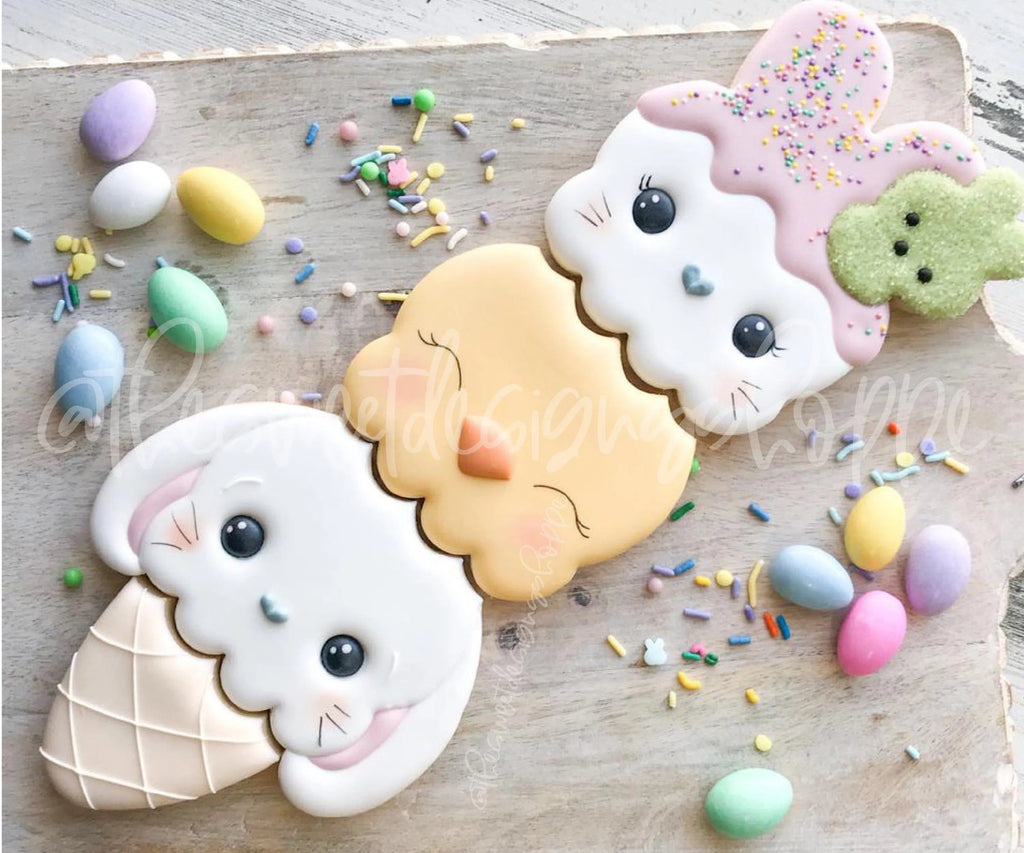 Cookie Cutters - BYO Ice Cream Easter Set - Cookie Cutters - The Sweet Designs Shoppe - TSDS - - ALL,Animal,Animals,Animals and Insects,Build your own,cone,Cookie Cutter,Easter / Spring,icecream,Mini Set,Mini Sets,Promocode,regular sets,set,sets,Spring,STL