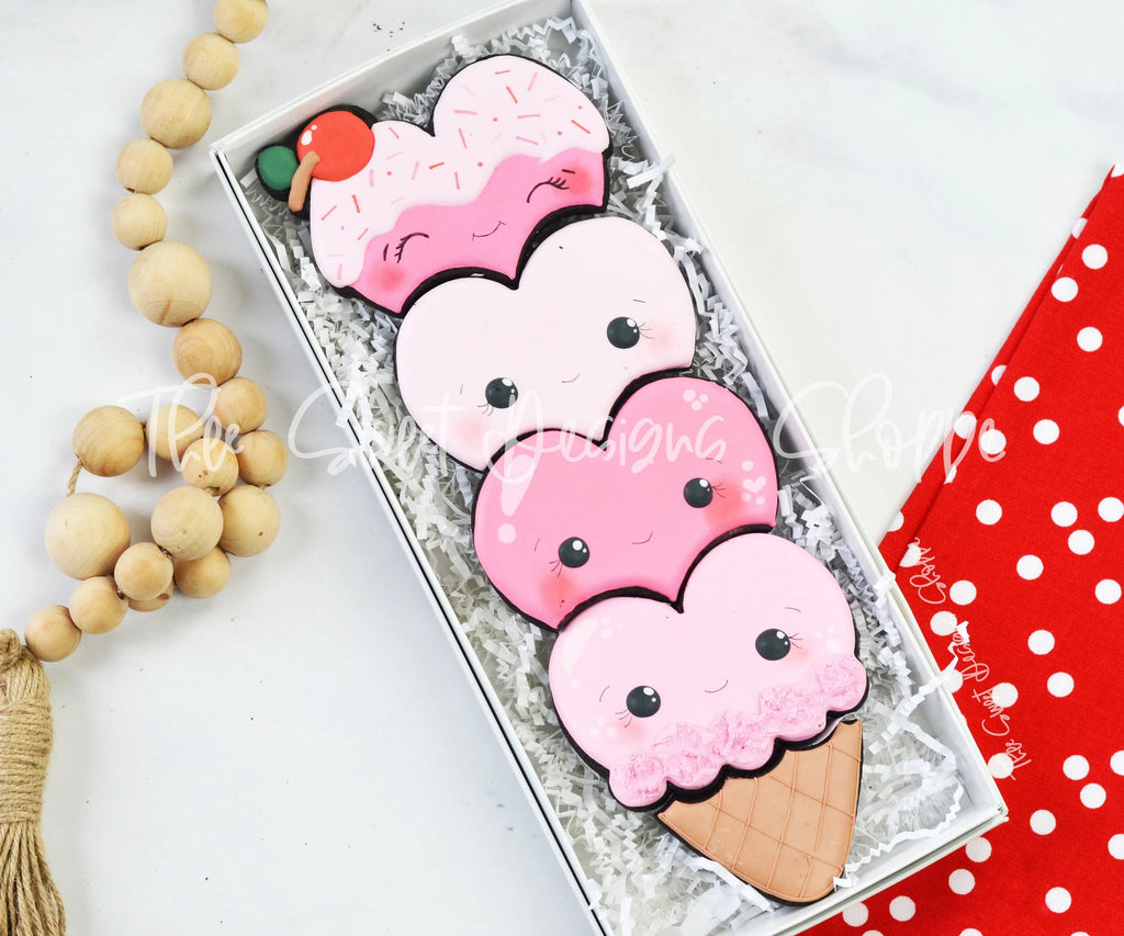 Cookie Cutters - BYO Ice Cream Set - Cookie Cutters - The Sweet Designs Shoppe - - ALL, Build your own, cone, Cookie Cutter, dessert, icecream, Promocode, regular sets, set, sets, Summer, Sweet, Sweets, valentine, valentines