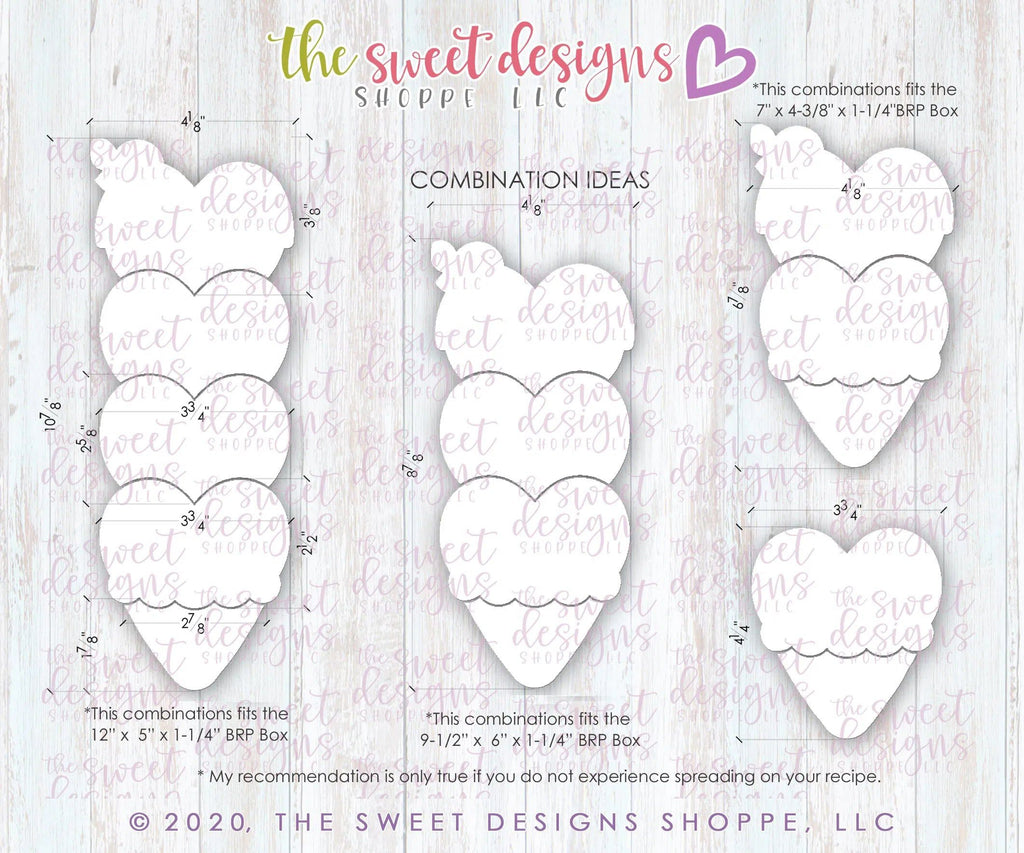 Cookie Cutters - BYO Ice Cream Set - Cookie Cutters - The Sweet Designs Shoppe - - ALL, Build your own, cone, Cookie Cutter, dessert, icecream, Promocode, regular sets, set, sets, Summer, Sweet, Sweets, valentine, valentines