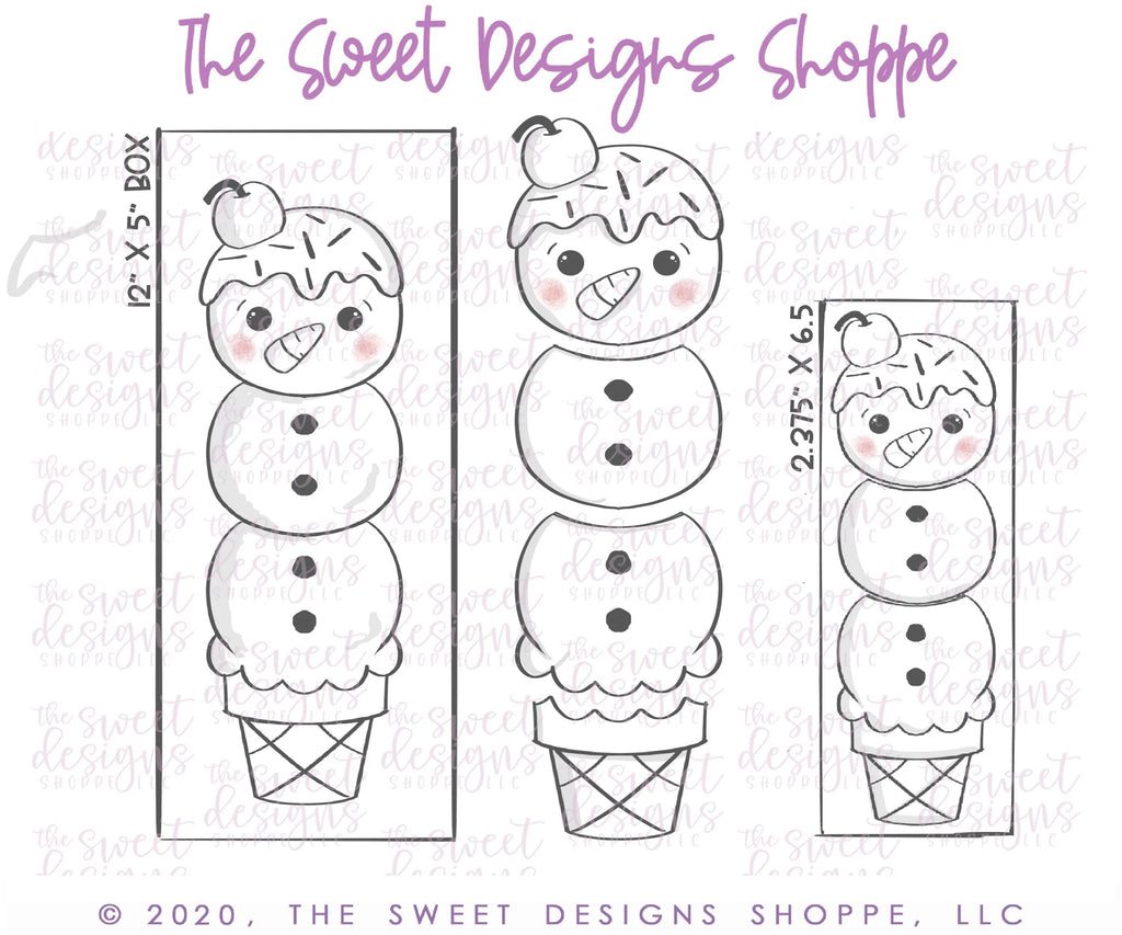 Cookie Cutters - BYO Ice Cream Snowman Set - Cutters - Sweet Designs Shoppe - - 6b, 6bs, 6bscreations, ALL, Brittany Geil, Build your own, Christmas, Christmas / Winter, cone, Cookie Cutter, geil, icecream, Promocode, regular sets, set, sets