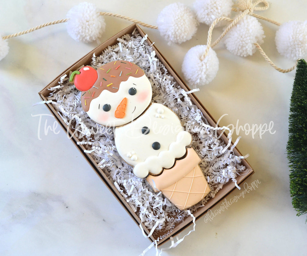 Cookie Cutters - BYO Ice Cream Snowman Set - Cookie Cutters - The Sweet Designs Shoppe - - 6b, 6bs, 6bscreations, ALL, Brittany Geil, Build your own, Christmas, Christmas / Winter, cone, Cookie Cutter, geil, icecream, Promocode, regular sets, set, sets, STL