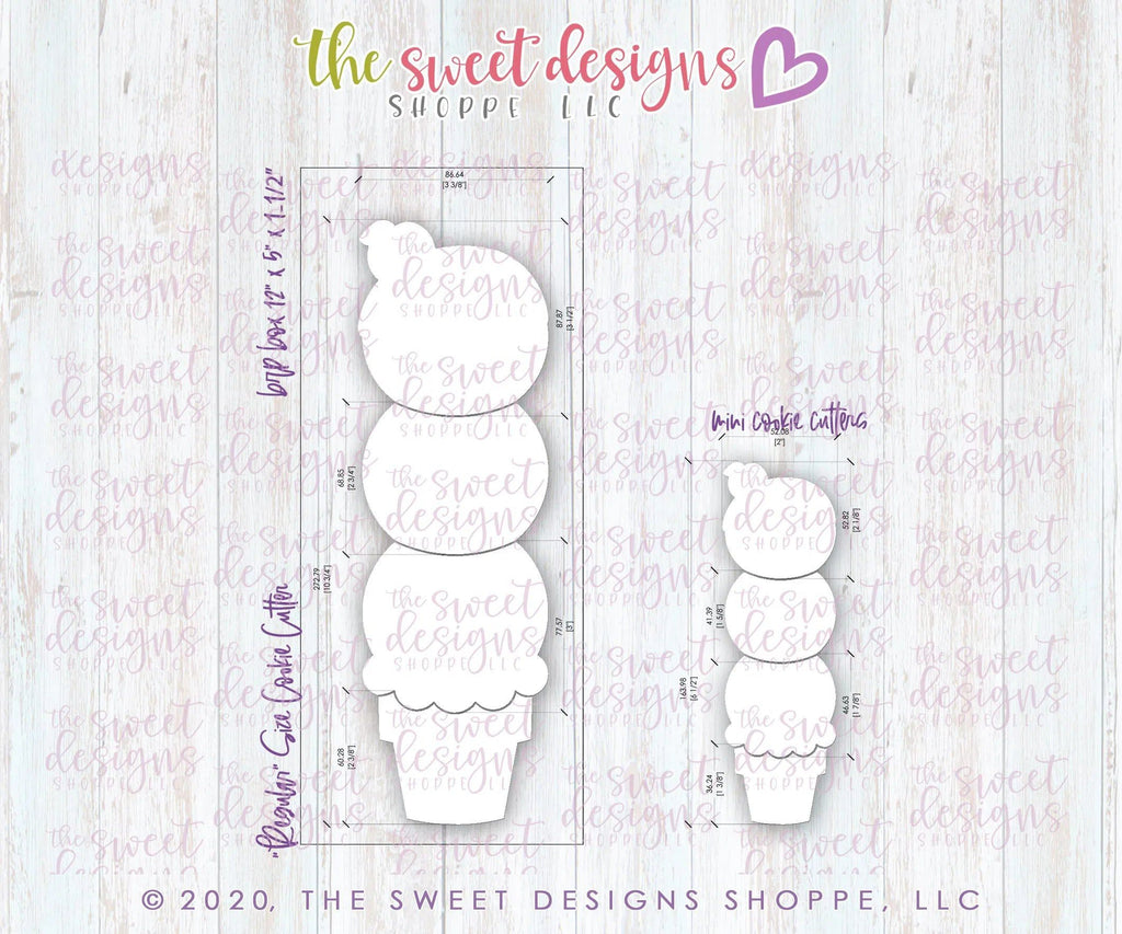 Cookie Cutters - BYO Ice Cream Snowman Set - Cookie Cutters - The Sweet Designs Shoppe - - 6b, 6bs, 6bscreations, ALL, Brittany Geil, Build your own, Christmas, Christmas / Winter, cone, Cookie Cutter, Frosty, geil, icecream, Promocode, regular sets, set, sets, STL