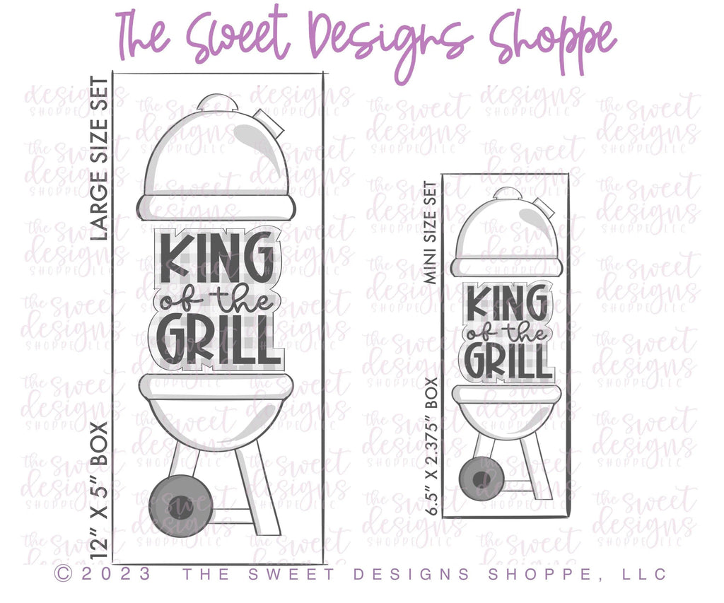 Cookie Cutters - BYO King of the Grill - Set of 3 - Cookie Cutters - The Sweet Designs Shoppe - TSDS - - ALL,Cookie Cutter,dad,Father,father's day,Food,Food and Beverage,Food beverages,grandfather,Promocode,regular sets,Set,sets,STL