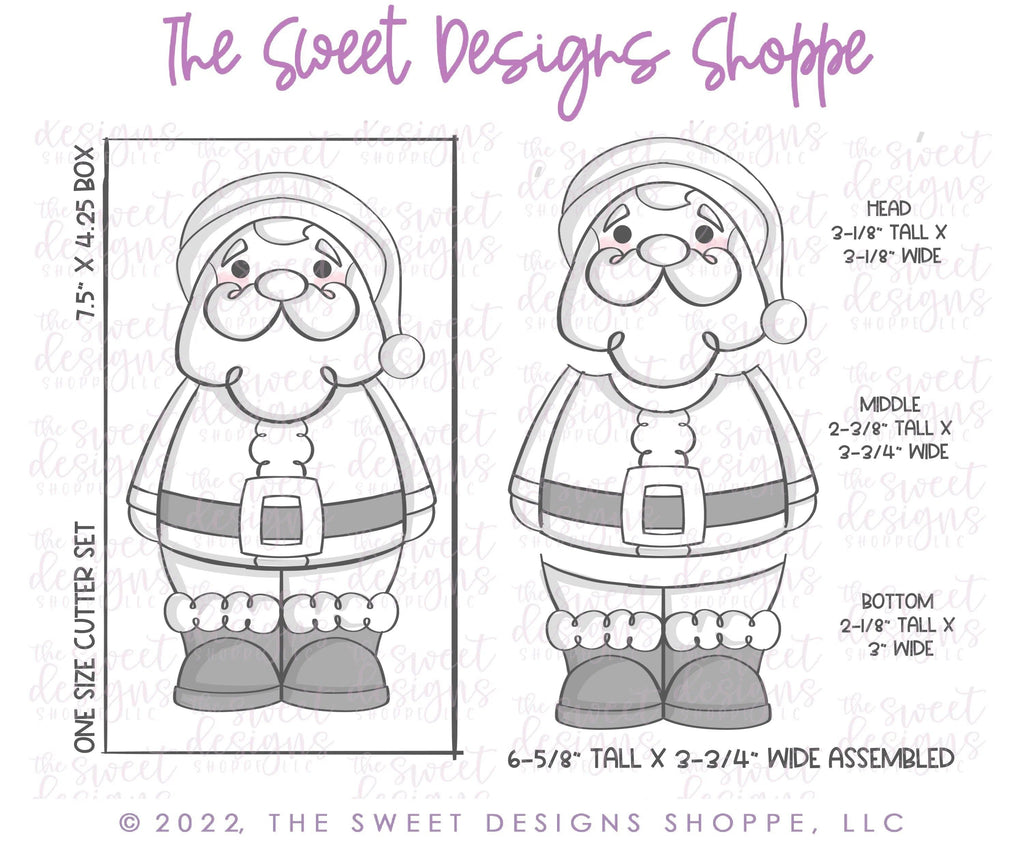 Cookie Cutters - BYO Santa - Set of 3 - Cookie Cutters - The Sweet Designs Shoppe - TSDS - - ALL,Christmas,Christmas / Winter,Christmas Cookies,Cookie Cutter,Promocode,regular sets,Set,sets,STL
