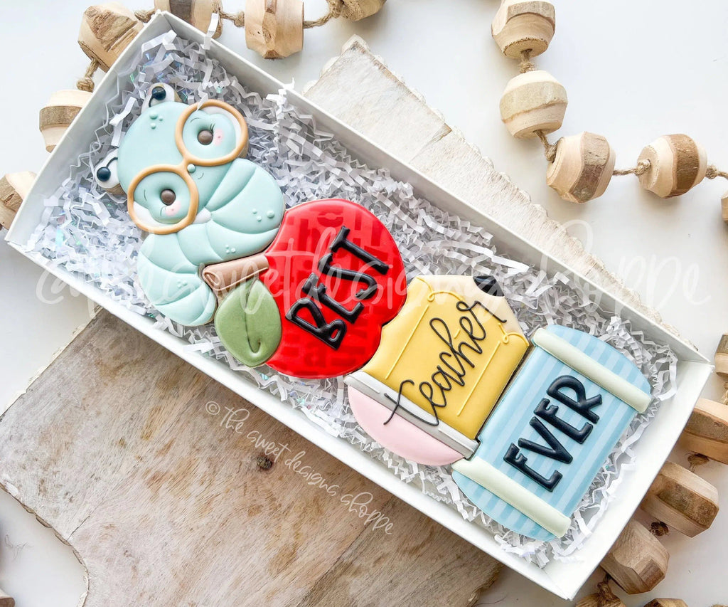 Cookie Cutters - BYO School Supplies Set - Set of 4 - Cookie Cutters - The Sweet Designs Shoppe - TSDS - - ALL,back to school,Build your own,Cookie Cutter,Grad,graduations,Promocode,regular sets,School,School / Graduation,school supplies,set,sets,STL,Teacher,Teacher Appreciation