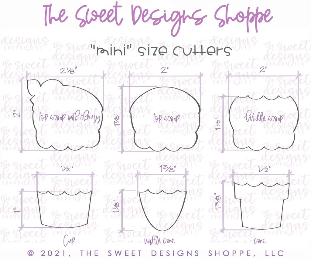 Cookie Cutters - BYO Summer Ice Cream Set - Cookie Cutters - The Sweet Designs Shoppe - TSDS - - ALL,Build your own,cone,Cookie Cutter,Easter / Spring,icecream,Mini Set,Mini Sets,Promocode,regular sets,set,sets,Spring,STL,Summer,Sweet,Sweets,valentine,valentines