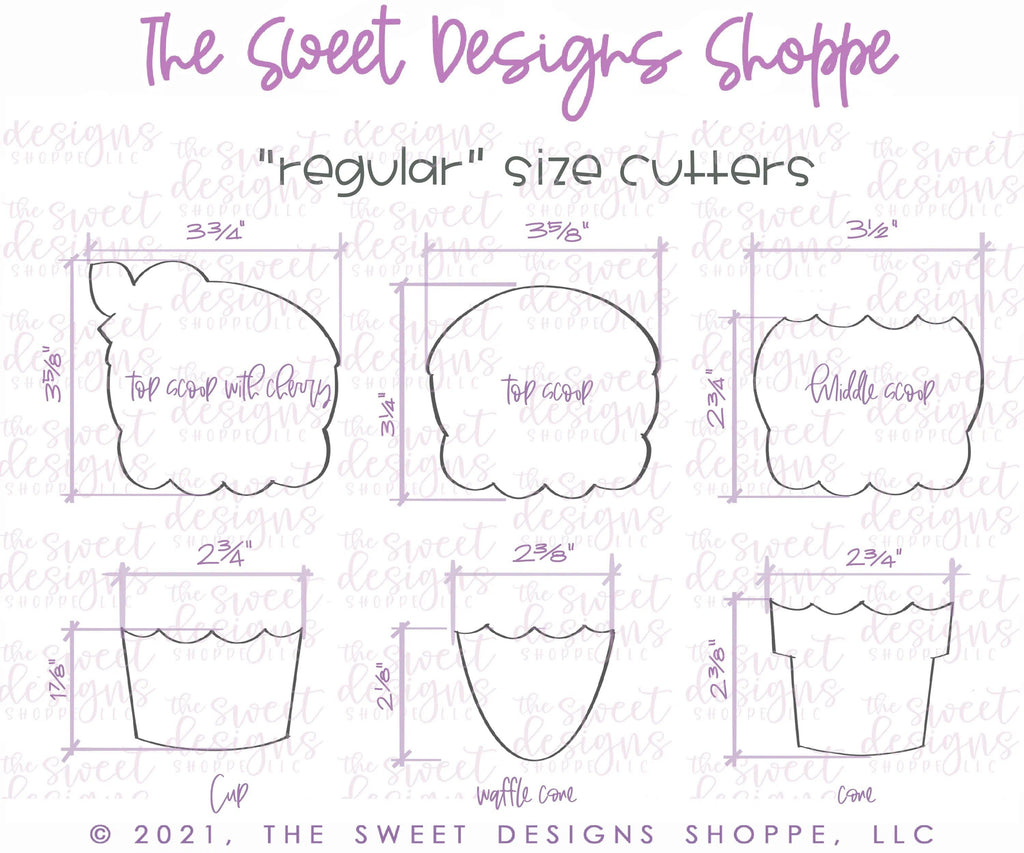 Cookie Cutters - BYO Summer Ice Cream Set - Cookie Cutters - The Sweet Designs Shoppe - TSDS - - ALL,Build your own,cone,Cookie Cutter,Easter / Spring,icecream,Mini Set,Mini Sets,Promocode,regular sets,set,sets,Spring,STL,Summer,Sweet,Sweets,valentine,valentines