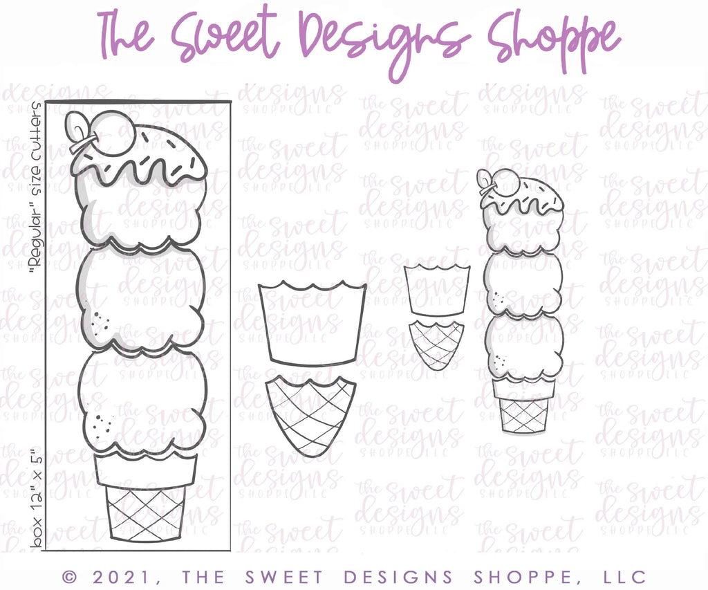 Cookie Cutters - BYO Summer Ice Cream Set - Cookie Cutters - The Sweet Designs Shoppe - TSDS - - ALL,Build your own,cone,Cookie Cutter,Easter / Spring,icecream,Mini Set,Mini Sets,Promocode,regular sets,set,sets,Spring,STL,Summer,Sweet,Sweets,valentine,valentines