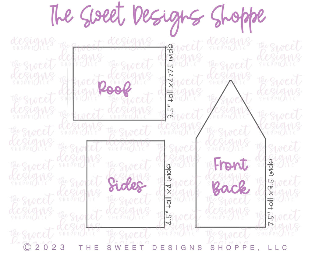 Cookie Cutters - BYO Tallish Gingerbread House Set (For a 1/4" thick cookie) - Set of 3 Cookie Cutters - The Sweet Designs Shoppe - TSDS - - ALL,Christmas,Christmas / Winter,Christmas Cookies,Cookie Cutter,Ginger boy,Ginger bread,Ginger girl,Gingerboy,Gingerbread,gingerbread man,Gingergirl,gingerhouse,Mini Set,Mini Sets,Promocode,regular sets,set,STL,Winter