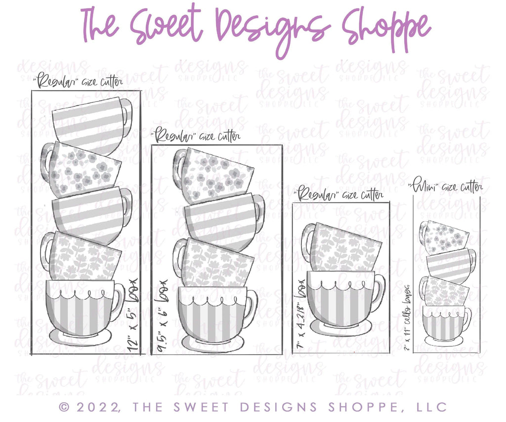 Cookie Cutters - BYO Tea Cups Set - Set of 4 - Cookie Cutters - The Sweet Designs Shoppe - TSDS - - ALL,Build your own,Cookie Cutter,Easter,Easter / Spring,MOM,mother,Mothers Day,Promocode,regular sets,set,sets,Teacher,Teacher Appreciation,teaching partners