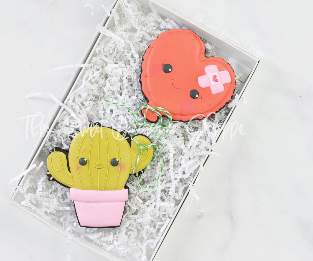 Cookie Cutters - Cactus and Heart Balloon Set - 2 Piece Set - Cookie Cutters - Sweet Designs Shoppe - Set of 2 - Size Regular - ALL, Cookie Cutter, Promocode, regular sets, set, sets, valentine, valentines