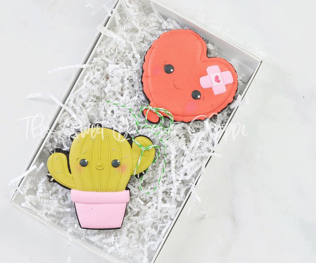 Cookie Cutters - Cactus and Heart Balloon Set - 2 Piece Set - Cookie Cutters - The Sweet Designs Shoppe - Set of 2 - Size Regular - ALL, Cookie Cutter, Promocode, regular sets, set, sets, valentine, valentines