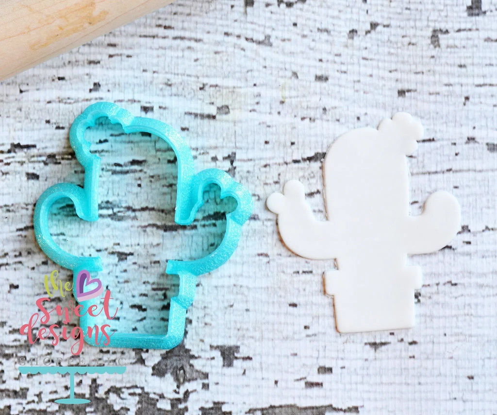 Cookie Cutters - Cactus with Flower and Heart v2- Cookie Cutter - The Sweet Designs Shoppe - - ALL, Cactus, Cookie Cutter, Heart, Leaves and Flowers, Mexico, Nature, Plant, Promocode, Trees Leaves and Flowers, valentine, Valentines