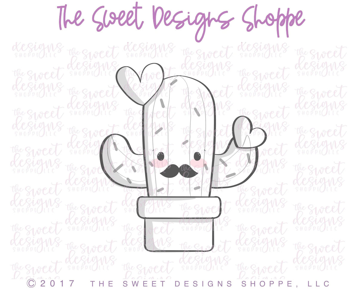 Cookie Cutters - Cactus with Heart v2 - Cookie Cutter - The Sweet Designs Shoppe - TSDS - - ALL,Cactus,Cookie Cutter,Heart,Mexico,Nature,Plant,Promocode,STL,Trees Leaves and Flowers,v2,valentine,Valentines