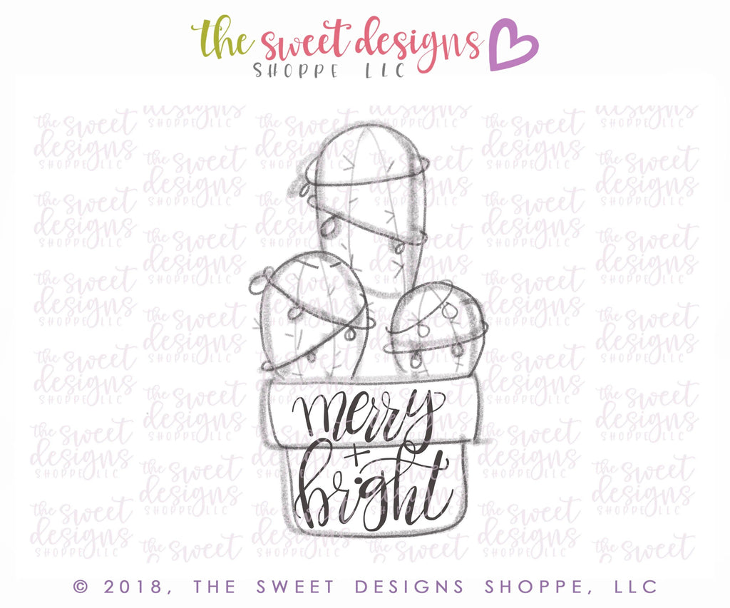 Cookie Cutters - Cactus with Lights - Cookie Cutter - The Sweet Designs Shoppe - TSDS - - ALL,Cactus,Christmas / Winter,Cookie Cutter,Mexico,Nature,Promocode,Trees Leaves and Flowers