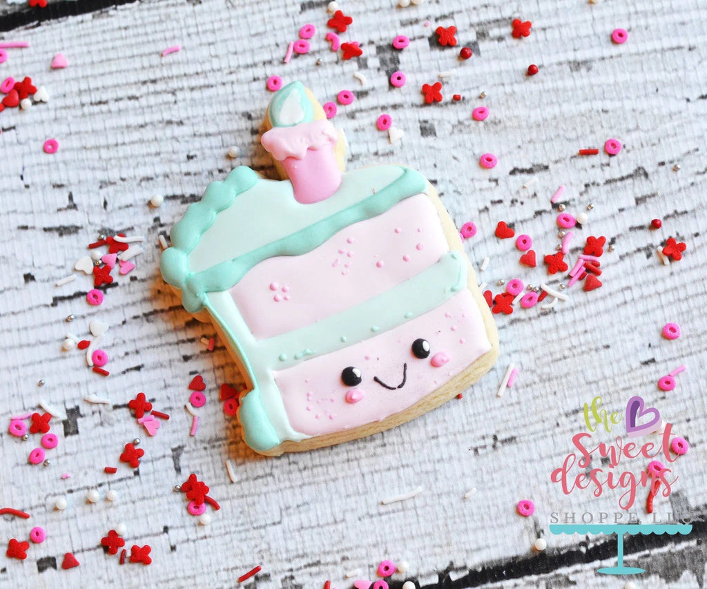 Cookie Cutters - Cake Slice v2 - Cookie Cutter - The Sweet Designs Shoppe - - 4th, 4th July, 4th of July, ALL, Birthday, cone, Cookie Cutter, Cute couple, Food, Food & Beverages, fourth of July, Ice Cream, icecream, Independence, Patriotic, Promocode, USA, valentine, Valentines