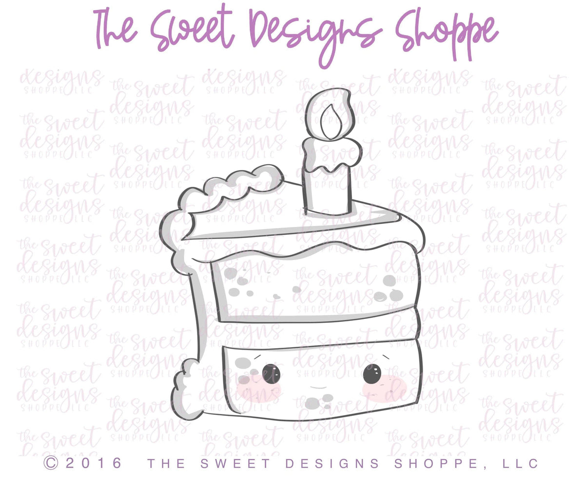Cookie Cutters - Cake Slice v2 - Cookie Cutter - The Sweet Designs Shoppe - TSDS - - 4th,4th July,4th of July,ALL,Birthday,cone,Cookie Cutter,Cute couple,Food,Food & Beverages,fourth of July,Ice Cream,icecream,Independence,Patriotic,Patriotric,Promocode,STL,USA,valentine,Valentines