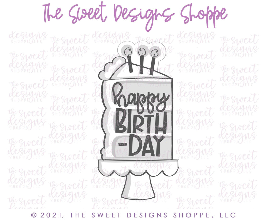 Cookie Cutters - Cake Slice with Candles - Cookie Cutter - Sweet Designs Shoppe - - ALL, Birthday, Cookie Cutter, kid, kids, Promocode, Sweet, Sweets