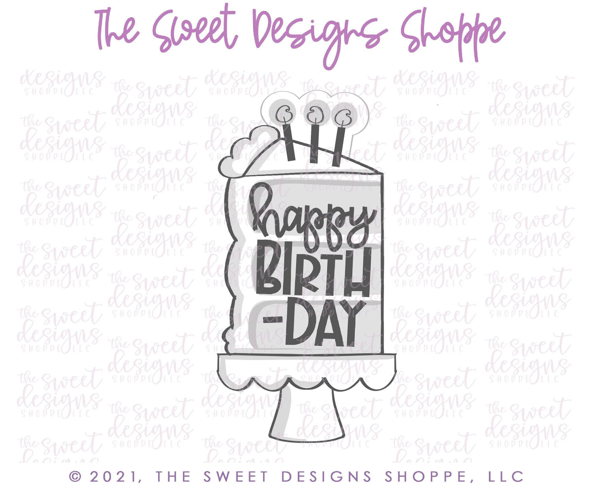 Cookie Cutters - Cake Slice with Candles - Cookie Cutter - The Sweet Designs Shoppe - TSDS - - ALL,Birthday,Cookie Cutter,kid,kids,Promocode,STL,Sweet,Sweets