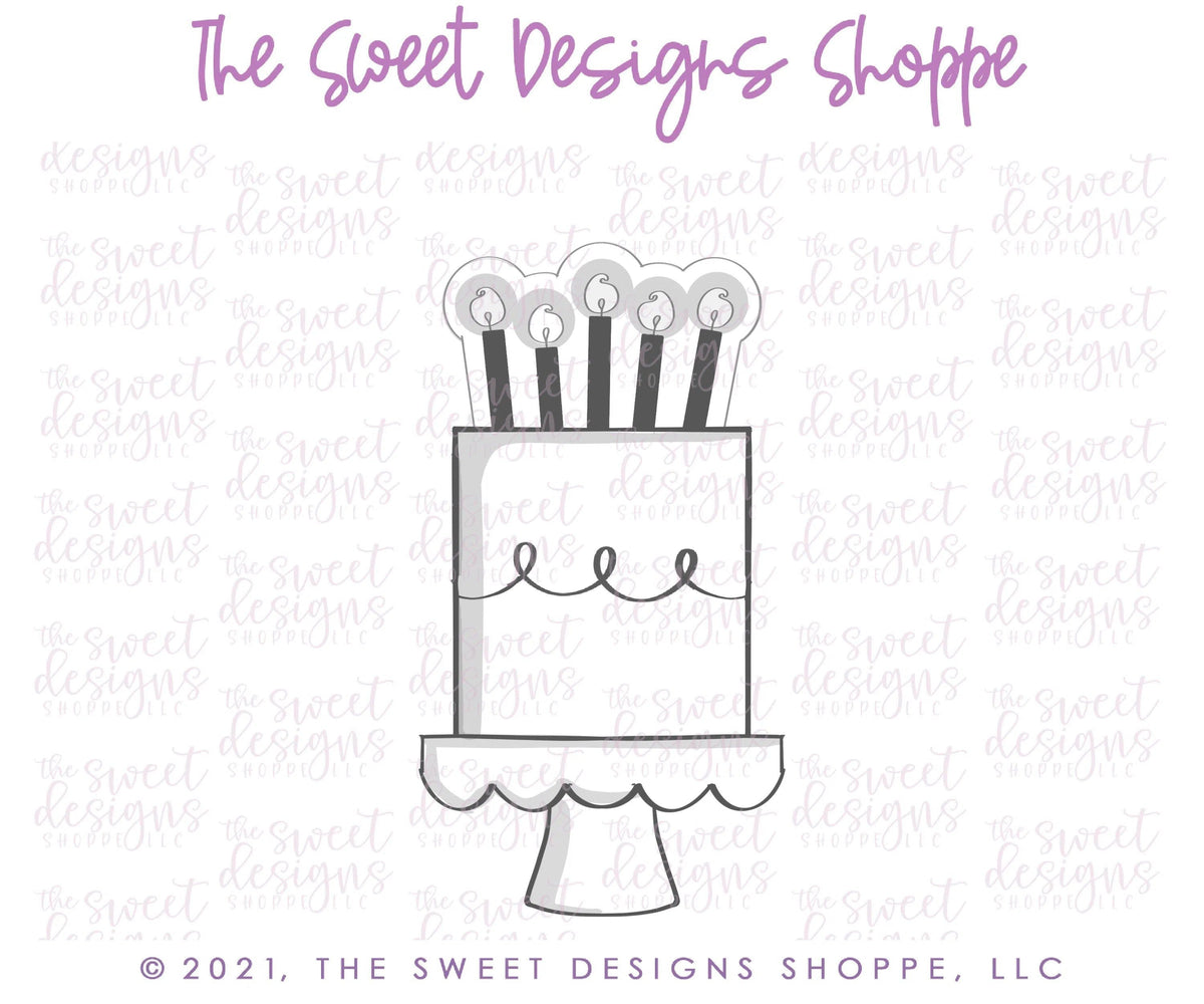 Cookie Cutters - Cake with Candles - Cookie Cutter - The Sweet Designs Shoppe - TSDS - - ALL,Birthday,Cookie Cutter,kid,kids,Promocode,STL,Sweet,Sweets