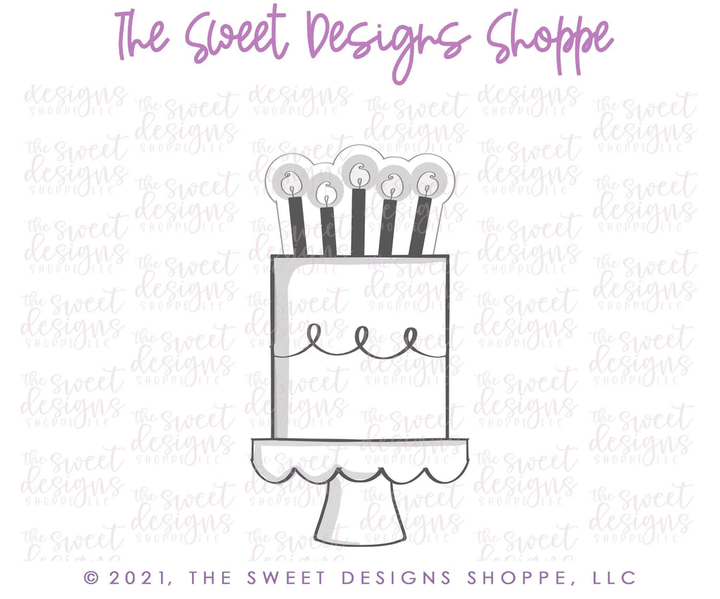 Cookie Cutters - Cake with Candles - Cookie Cutter - The Sweet Designs Shoppe - - ALL, Birthday, Cookie Cutter, kid, kids, Promocode, Sweet, Sweets