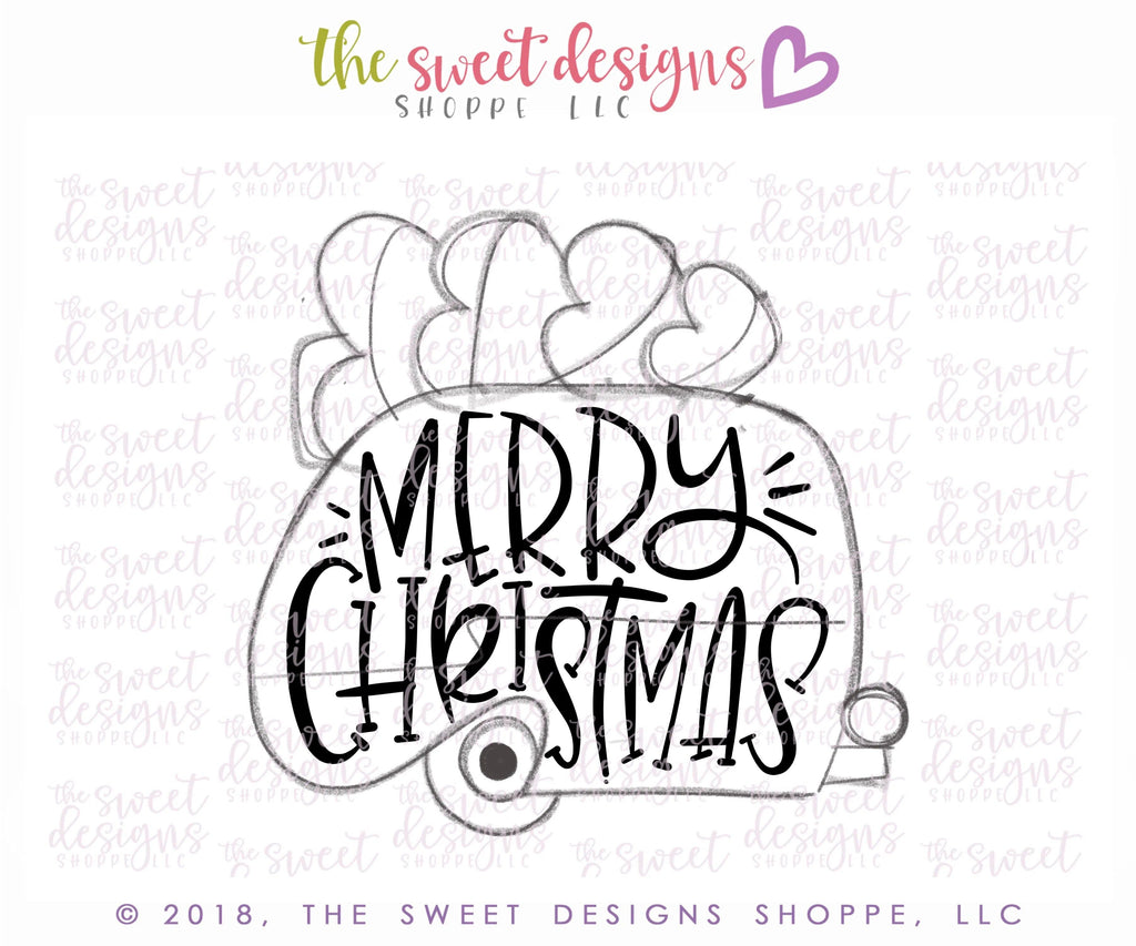 Cookie Cutters - Camper with Christmas Tree v2- Cookie Cutter - The Sweet Designs Shoppe - TSDS - - ALL,camp,Camping,Christmas,Christmas / Winter,Cookie Cutter,Hobbies and Camping,Nature,Promocode,transportation,Trees