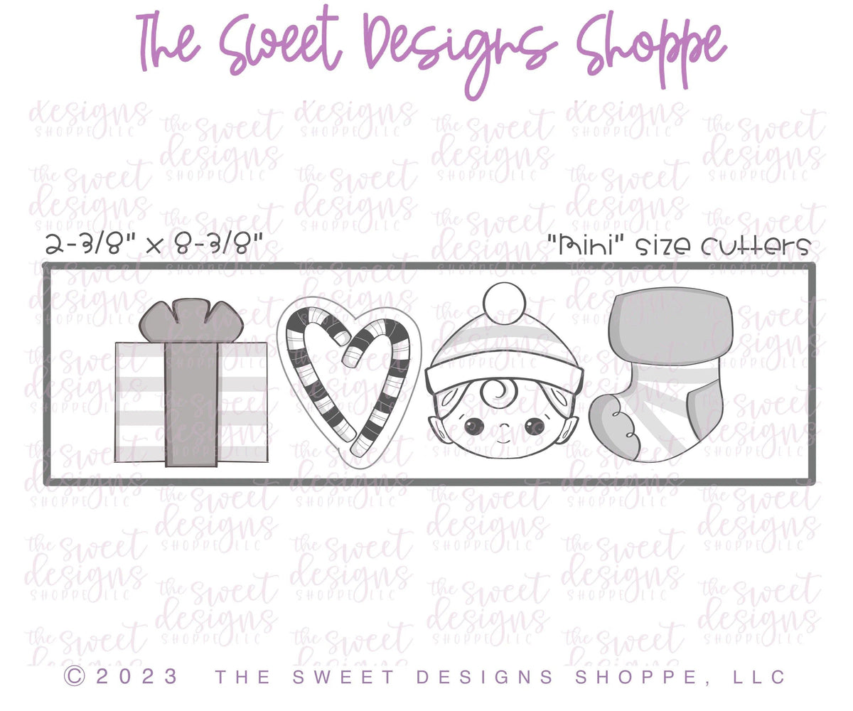 Cookie Cutters - Candy Cane Crafter's Mini Set - Set of 4 - Cookie Cutters - The Sweet Designs Shoppe - TSDS - - ALL,Christmas,Christmas / Winter,Cookie Cutter,Elf,elf face,Mini Sets,Promocode,regular sets,set,Winter