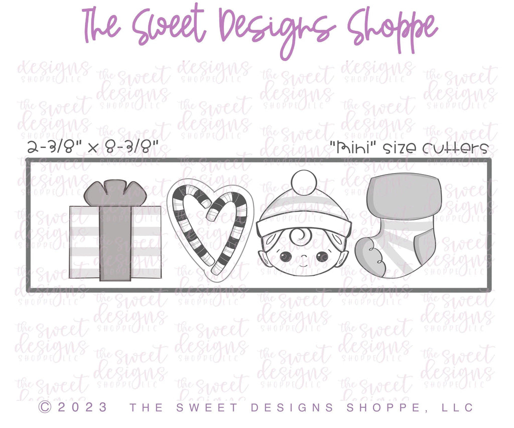Cookie Cutters - Candy Cane Crafter's Mini Set - Set of 4 - Cookie Cutters - The Sweet Designs Shoppe - TSDS - - ALL,Christmas,Christmas / Winter,Cookie Cutter,Elf,elf face,Mini Sets,Promocode,regular sets,set,Winter