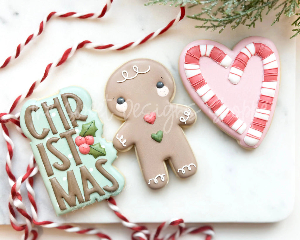 Cookie Cutters - Candy Cane, GingerBoy, Christmas Plaque Set - Cookie Cutters set - Set of 3 - Cookie Cutters - The Sweet Designs Shoppe - TSDS - - abc,ALL,Christmas,Christmas / Winter,Cookie Cutter,Ginger boy,ginger bread,Ginger girl,Ginger set,Gingerboy,gingerbread,gingerbread man,Gingergirl,Mini Sets,Promocode,regular sets,set