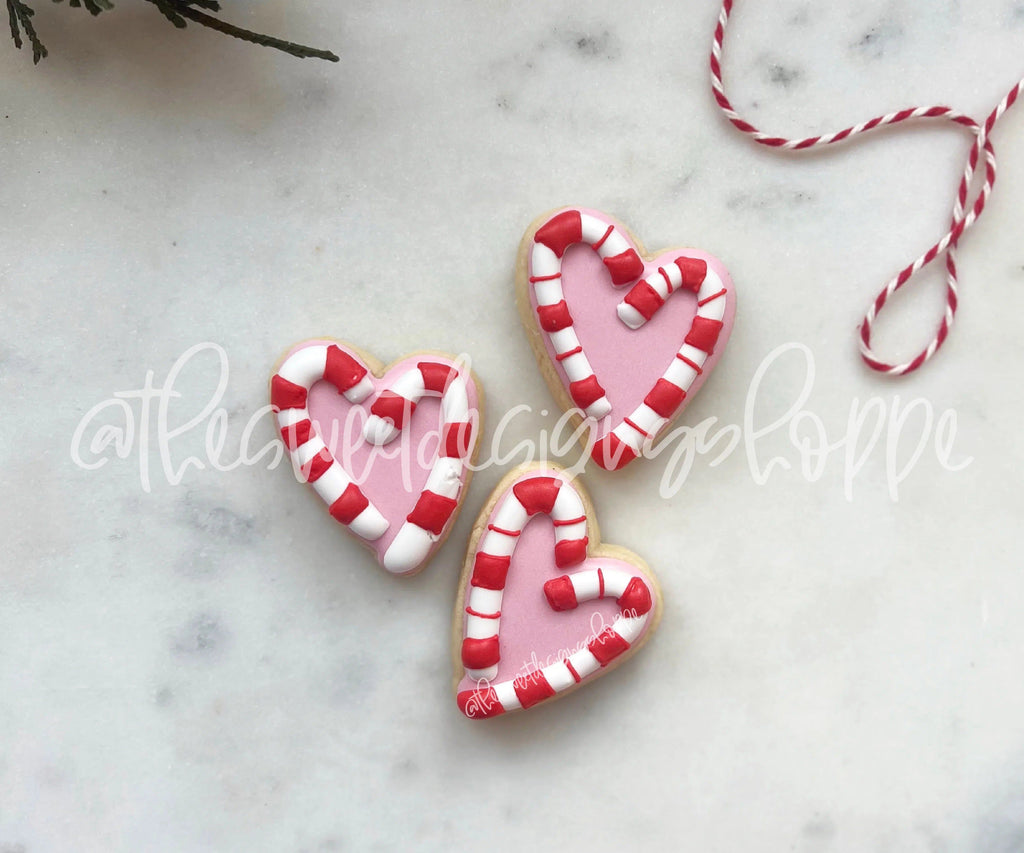 Cookie Cutters - Candy Cane Heart - Cookie Cutter - The Sweet Designs Shoppe - - ALL, CandyCane, Christmas, Christmas / Winter, Christmas Cookies, Cookie Cutter, Love, Promocode, Sweets