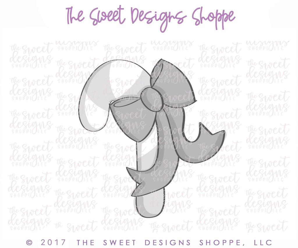 Cookie Cutters - Candy Cane with Bow (2016) v2- Cookie Cutter - The Sweet Designs Shoppe - - ALL, Bow, Candy, CandyCane, Christmas / Winter, Cookie Cutter, Food, Food & Beverages, Promocode, Winter