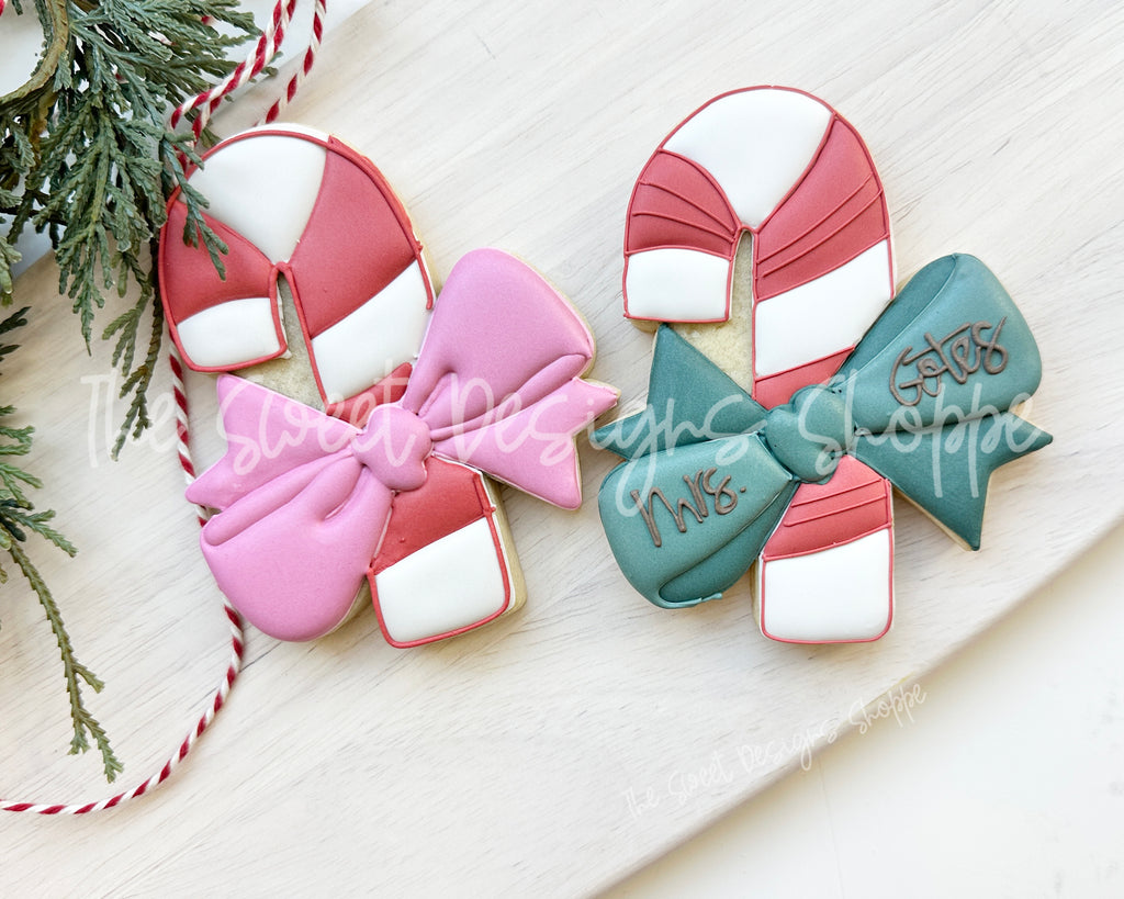 Cookie Cutters - Candy Cane with Bow - Cookie Cutter - The Sweet Designs Shoppe - TSDS - - ALL,Christmas,Christmas / Winter,Cookie Cutter,new,Promocode,STL,Sweet,Sweets