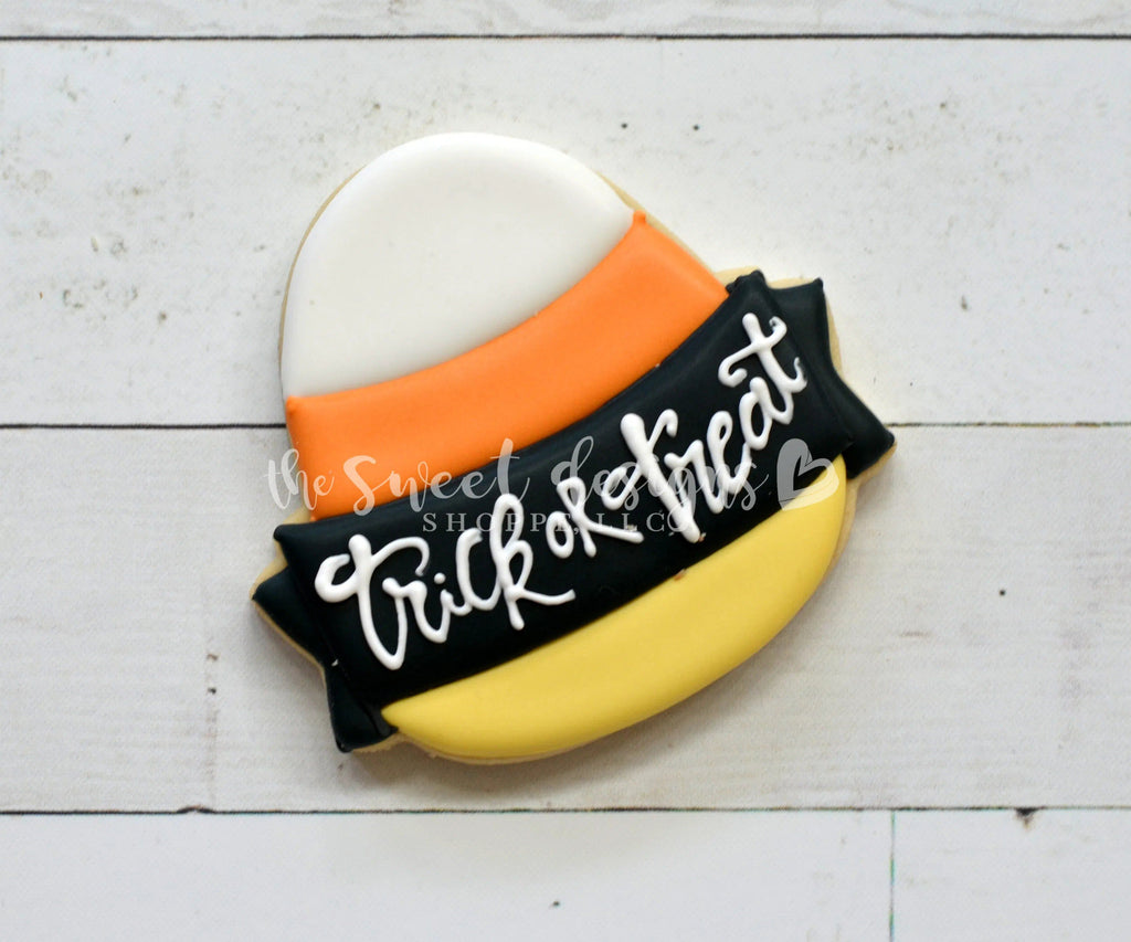 Cookie Cutters - Candy Corn with Ribbon - Cookie Cutter - The Sweet Designs Shoppe - TSDS - - ALL,Candy corn,Cookie Cutter,Fall / Halloween,Fall / Thanksgiving,Food,Food & Beverages,Halloween,Plaque,Promocode,Sweets,trick or treat