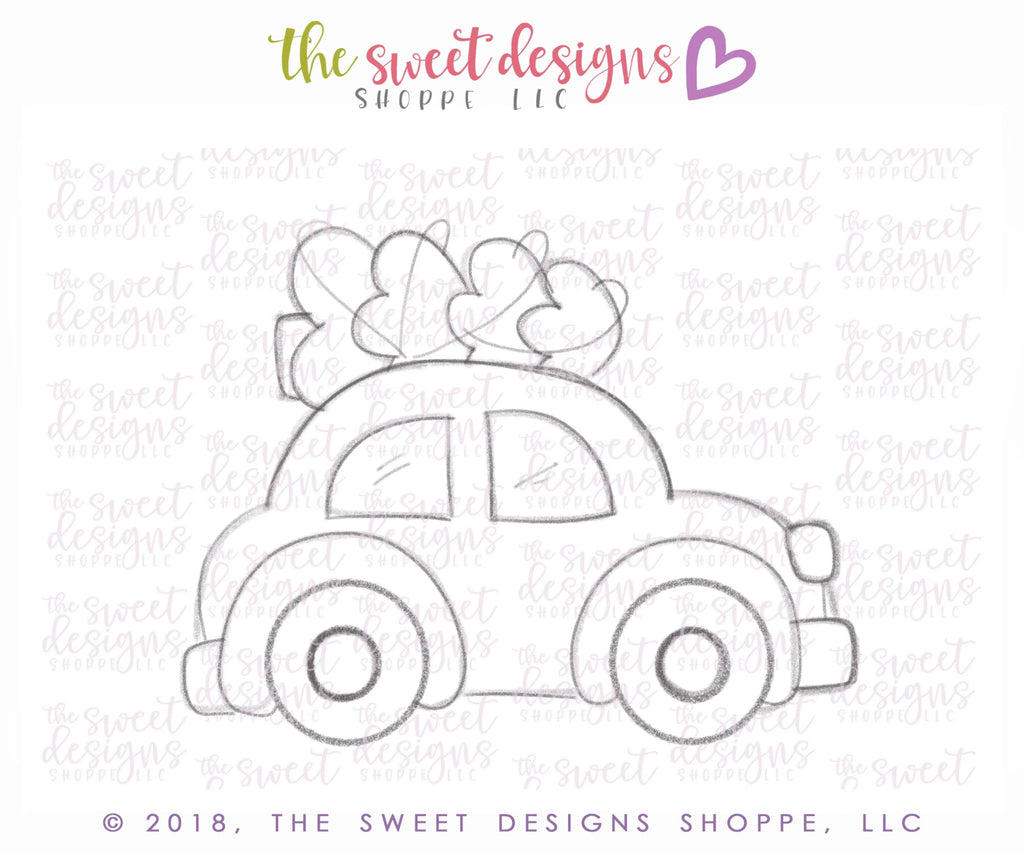 Cookie Cutters - Car with Christmas Tree - Cookie Cutter - The Sweet Designs Shoppe - TSDS - - ALL,Christmas,Christmas / Winter,Cookie Cutter,Nature,Promocode,transportation,Trees,Winter