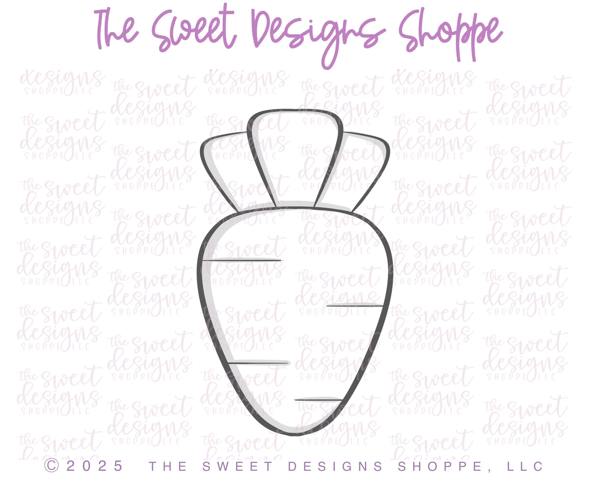 Cookie Cutters - Carrot 2025 - Cookie Cutter - The Sweet Designs Shoppe - TSDS - - ALL,Carrot,Cookie Cutter,Easter,Easter / Spring,Fruits and Vegetables,Promocode,STL,Vegetable