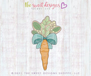 Cookie Cutters - Carrot with Bow - Cookie Cutter - The Sweet Designs Shoppe - TSDS - - ALL,Andi Kirkegaard,Cookie Cutter,easter,Easter / Spring,Food,Food and Beverage,Food beverages,fruit,fruits,Fruits and Vegetables,Kirkie,online,online class,Promocode