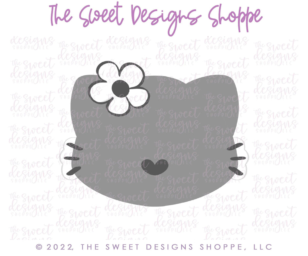 Cookie Cutters - Cat Face with Daisy- Cookie Cutter - The Sweet Designs Shoppe - - ALL, Animal, Animals, Animals and Insects, Cookie Cutter, Fall / Halloween, Halloween, halloween 2019, Promocode