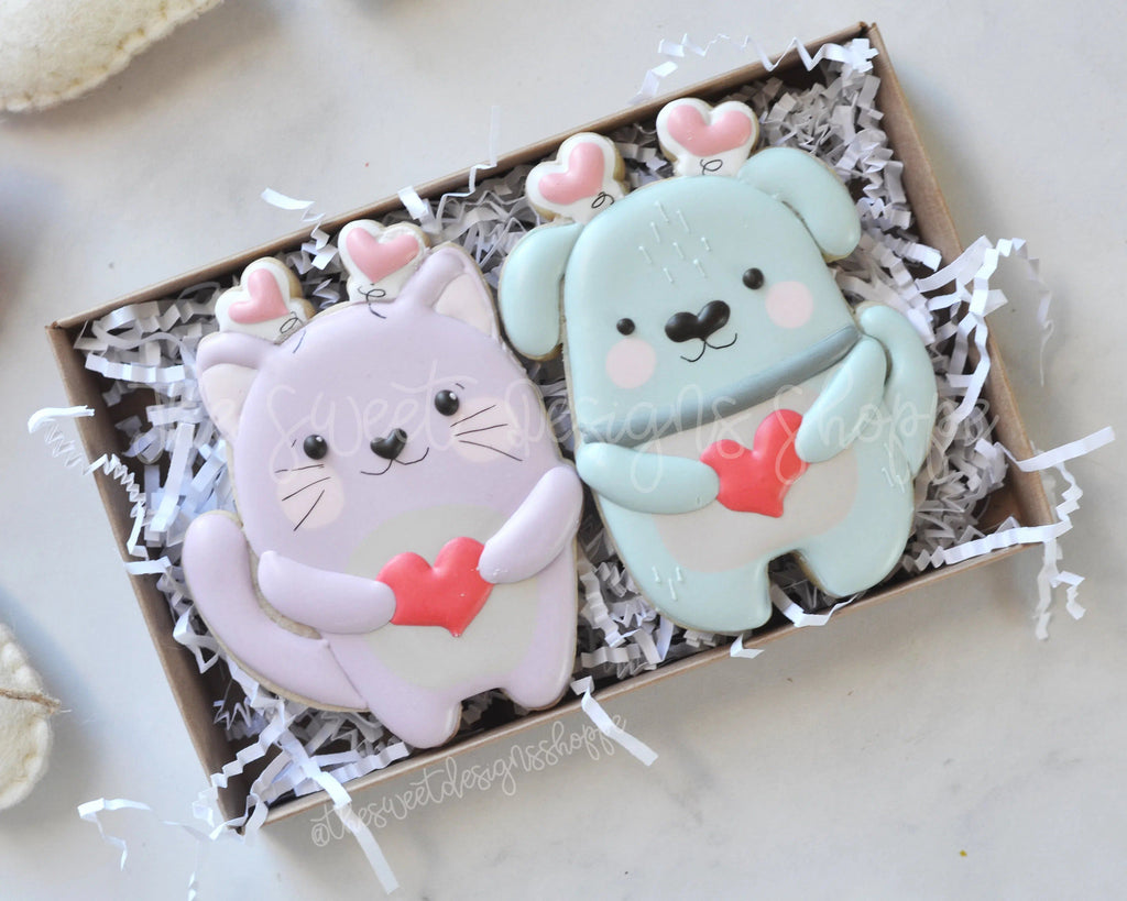 Cookie Cutters - Cat Pal and Dog Pal Set - 2 Piece Set - Cookie Cutters - The Sweet Designs Shoppe - - ALL, Animal, Animals, Animals and Insects, Cookie Cutter, Mini Set, Mini Sets, Promocode, regular sets, set, sets, valentine, valentines